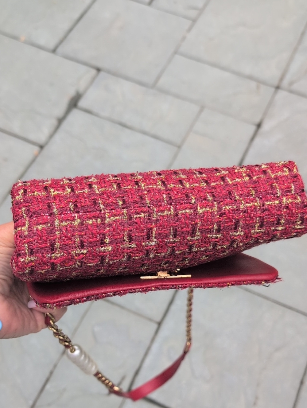 Badgley Mischka Woven Tweed Bag - Picture 5 of 9